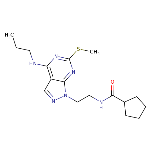 N-{2-[6-(methylsulfanyl)-4-(propylamino)-1H-pyrazolo[3,4-d]pyrimidin-1-yl]ethyl}cyclopentanecarboxamide