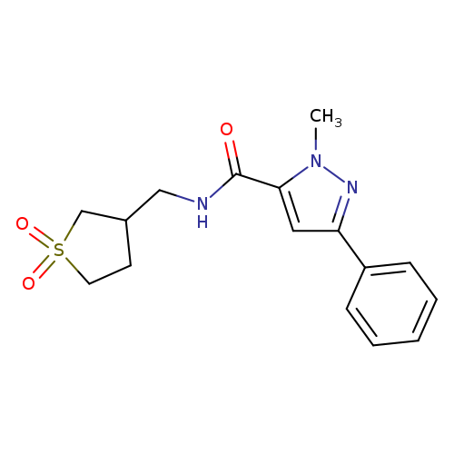 N-[(1,1-dioxo-1lambda6-thiolan-3-yl)methyl]-1-methyl-3-phenyl-1H-pyrazole-5-carboxamide