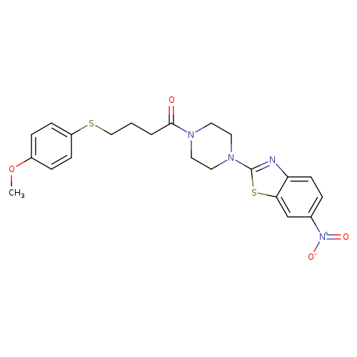 4-[(4-methoxyphenyl)sulfanyl]-1-[4-(6-nitro-1,3-benzothiazol-2-yl)piperazin-1-yl]butan-1-one