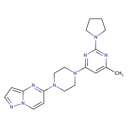 4-methyl-6-(4-{pyrazolo[1,5-a]pyrimidin-5-yl}piperazin-1-yl)-2-(pyrrolidin-1-yl)pyrimidine