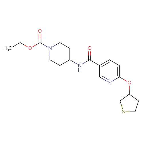 ethyl 4-[6-(thiolan-3-yloxy)pyridine-3-amido]piperidine-1-carboxylate