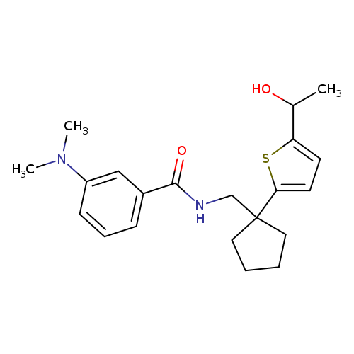 3-(dimethylamino)-N-({1-[5-(1-hydroxyethyl)thiophen-2-yl]cyclopentyl}methyl)benzamide