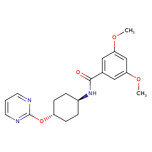 3,5-dimethoxy-N-[(1r,4r)-4-(pyrimidin-2-yloxy)cyclohexyl]benzamide