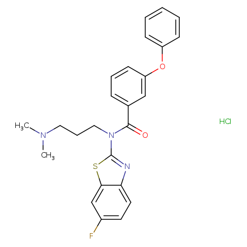 N-[3-(dimethylamino)propyl]-N-(6-fluoro-1,3-benzothiazol-2-yl)-3-phenoxybenzamide hydrochloride