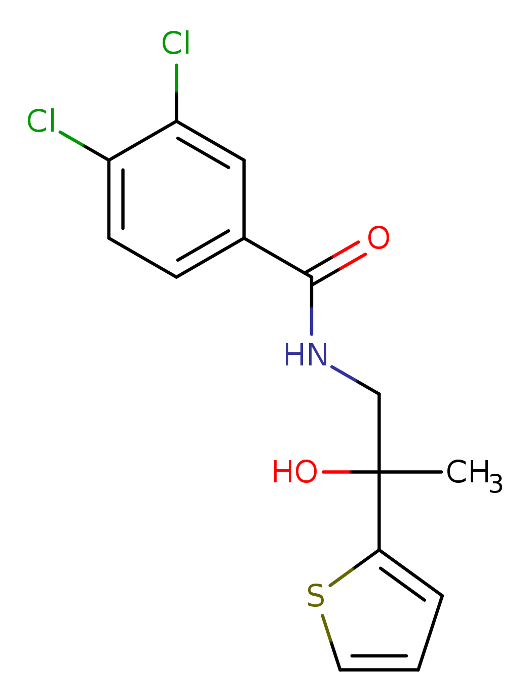 3,4-dichloro-N-[2-hydroxy-2-(thiophen-2-yl)propyl]benzamide