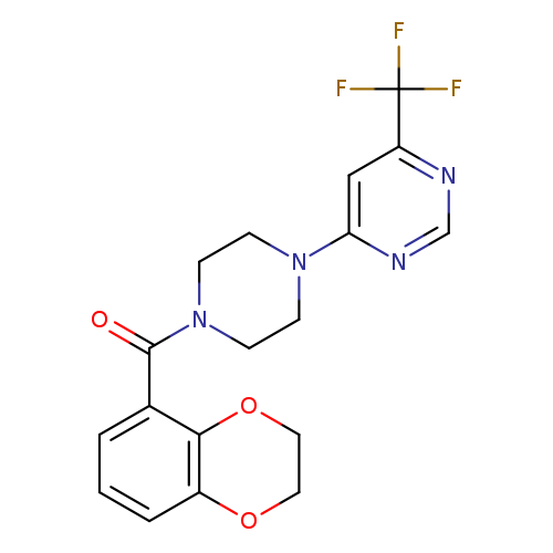 4-[4-(2,3-dihydro-1,4-benzodioxine-5-carbonyl)piperazin-1-yl]-6-(trifluoromethyl)pyrimidine