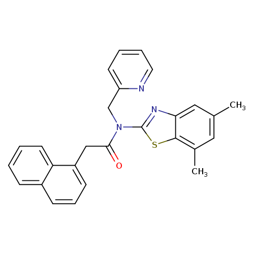 N-(5,7-dimethyl-1,3-benzothiazol-2-yl)-2-(naphthalen-1-yl)-N-[(pyridin-2-yl)methyl]acetamide