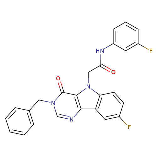 2-{3-benzyl-8-fluoro-4-oxo-3H,4H,5H-pyrimido[5,4-b]indol-5-yl}-N-(3-fluorophenyl)acetamide
