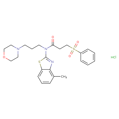 3-(benzenesulfonyl)-N-(4-methyl-1,3-benzothiazol-2-yl)-N-[3-(morpholin-4-yl)propyl]propanamide hydrochloride