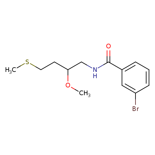 3-bromo-N-[2-methoxy-4-(methylsulfanyl)butyl]benzamide