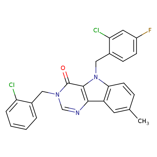 5-[(2-chloro-4-fluorophenyl)methyl]-3-[(2-chlorophenyl)methyl]-8-methyl-3H,4H,5H-pyrimido[5,4-b]indol-4-one
