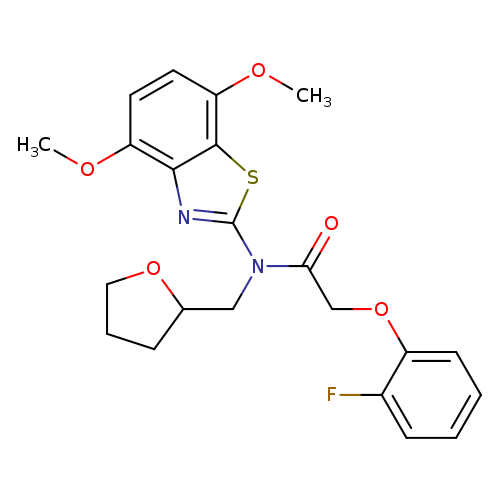 N-(4,7-dimethoxy-1,3-benzothiazol-2-yl)-2-(2-fluorophenoxy)-N-[(oxolan-2-yl)methyl]acetamide