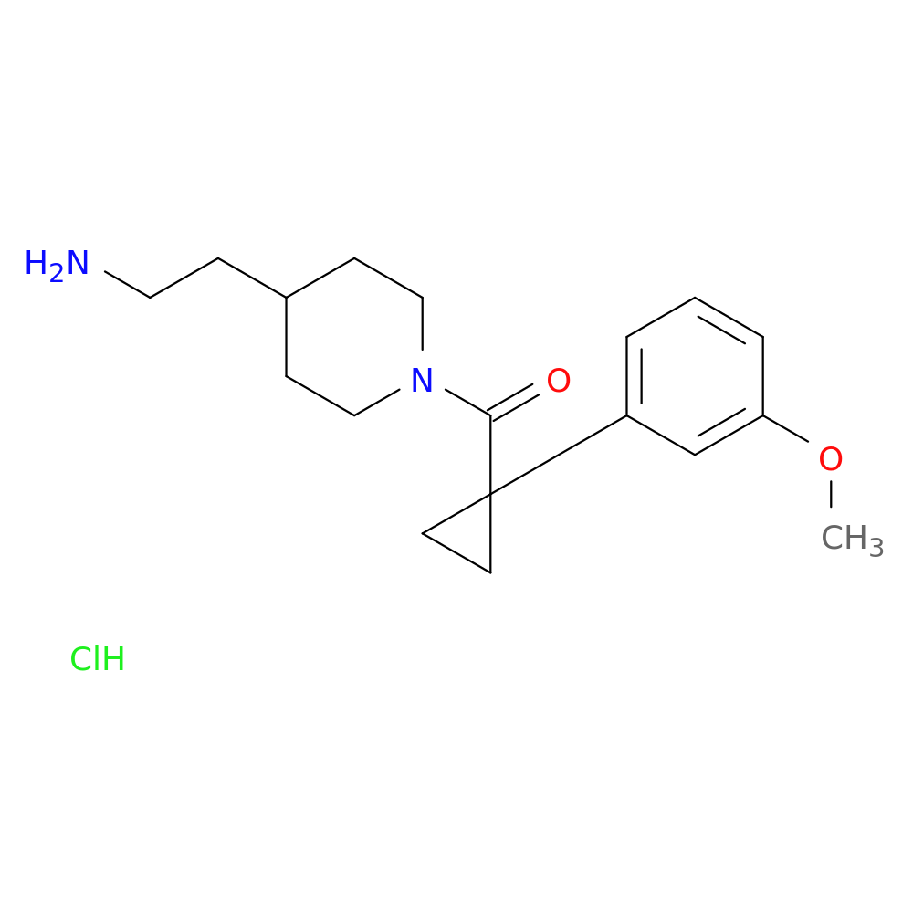 2-{1-[1-(3-methoxyphenyl)cyclopropanecarbonyl]piperidin-4-yl}ethan-1-amine hydrochloride