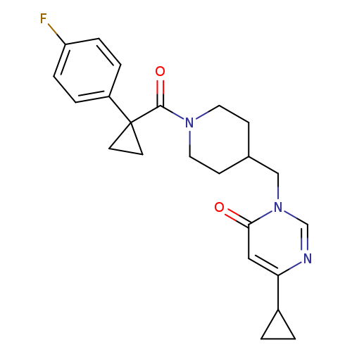6-cyclopropyl-3-({1-[1-(4-fluorophenyl)cyclopropanecarbonyl]piperidin-4-yl}methyl)-3,4-dihydropyrimidin-4-one