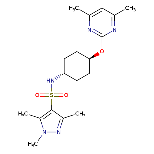 1,3,5-trimethyl-N-[(1r,4r)-4-[(4,6-dimethylpyrimidin-2-yl)oxy]cyclohexyl]-1H-pyrazole-4-sulfonamide
