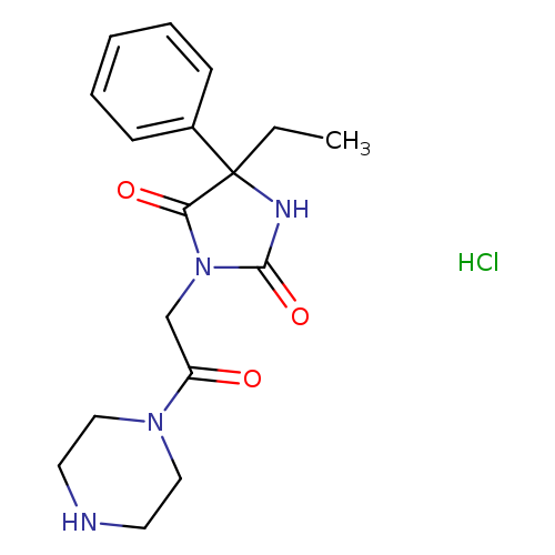 5-ethyl-3-[2-oxo-2-(piperazin-1-yl)ethyl]-5-phenylimidazolidine-2,4-dione hydrochloride