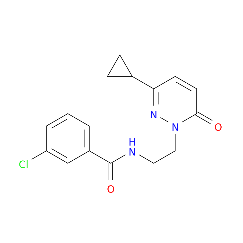 3-chloro-N-[2-(3-cyclopropyl-6-oxo-1,6-dihydropyridazin-1-yl)ethyl]benzamide