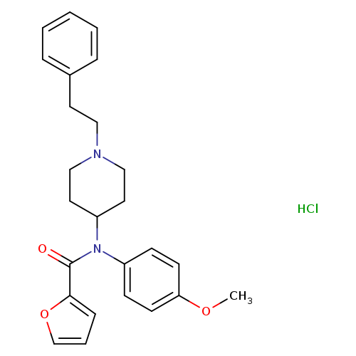 N-(4-methoxyphenyl)-N-(1-phenethylpiperidin-4-yl)furan-2-carboxamide,monohydrochloride
