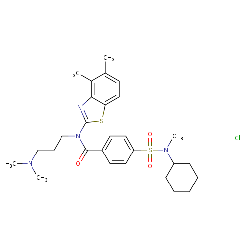 4-[cyclohexyl(methyl)sulfamoyl]-N-(4,5-dimethyl-1,3-benzothiazol-2-yl)-N-[3-(dimethylamino)propyl]benzamide hydrochloride