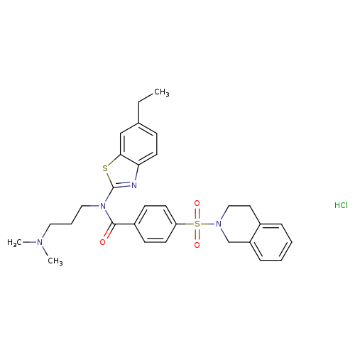 N-[3-(dimethylamino)propyl]-N-(6-ethyl-1,3-benzothiazol-2-yl)-4-(1,2,3,4-tetrahydroisoquinoline-2-sulfonyl)benzamide hydrochloride