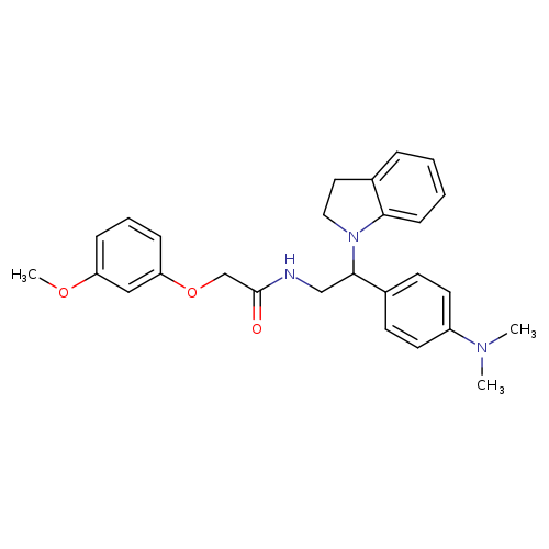 N-[2-(2,3-dihydro-1H-indol-1-yl)-2-[4-(dimethylamino)phenyl]ethyl]-2-(3-methoxyphenoxy)acetamide