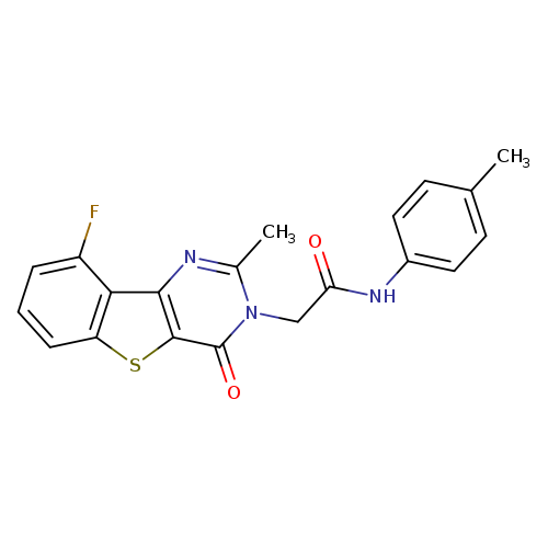 2-{13-fluoro-4-methyl-6-oxo-8-thia-3,5-diazatricyclo[7.4.0.0^{2,7}]trideca-1(13),2(7),3,9,11-pentaen-5-yl}-N-(4-methylphenyl)acetamide