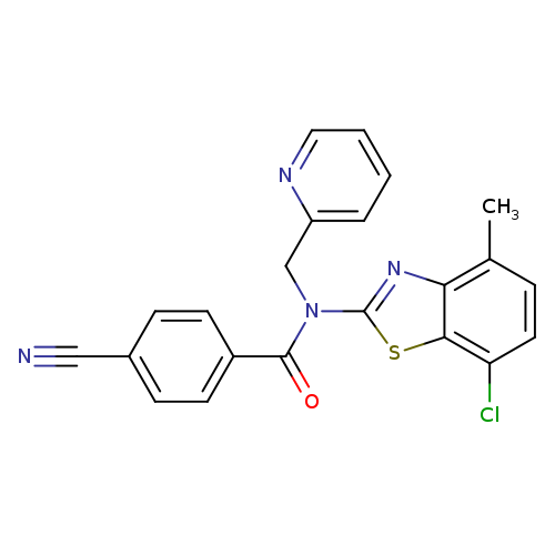 N-(7-chloro-4-methyl-1,3-benzothiazol-2-yl)-4-cyano-N-[(pyridin-2-yl)methyl]benzamide