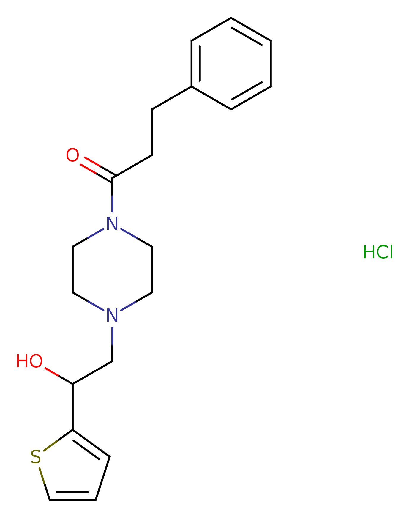 1-{4-[2-hydroxy-2-(thiophen-2-yl)ethyl]piperazin-1-yl}-3-phenylpropan-1-one hydrochloride