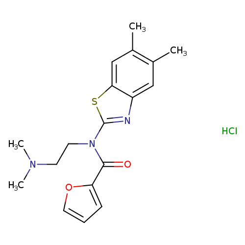 N-(5,6-dimethyl-1,3-benzothiazol-2-yl)-N-[2-(dimethylamino)ethyl]furan-2-carboxamide hydrochloride