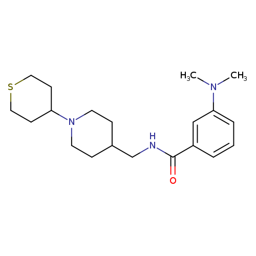 3-(dimethylamino)-N-{[1-(thian-4-yl)piperidin-4-yl]methyl}benzamide