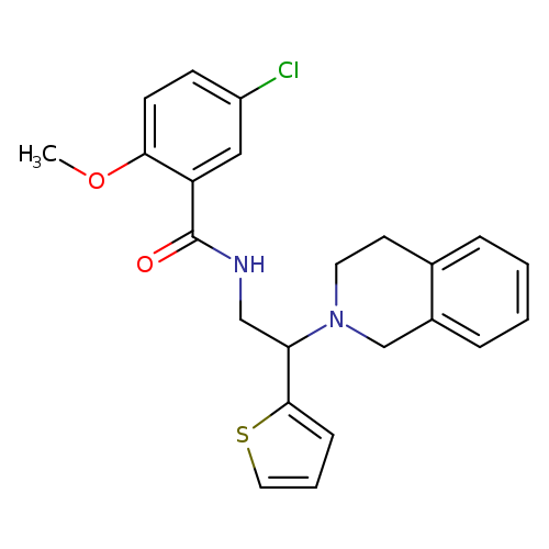 5-chloro-2-methoxy-N-[2-(1,2,3,4-tetrahydroisoquinolin-2-yl)-2-(thiophen-2-yl)ethyl]benzamide
