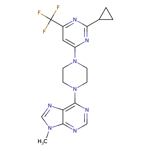 6-{4-[2-cyclopropyl-6-(trifluoromethyl)pyrimidin-4-yl]piperazin-1-yl}-9-methyl-9H-purine