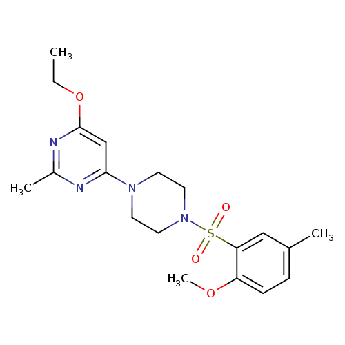 4-ethoxy-6-[4-(2-methoxy-5-methylbenzenesulfonyl)piperazin-1-yl]-2-methylpyrimidine