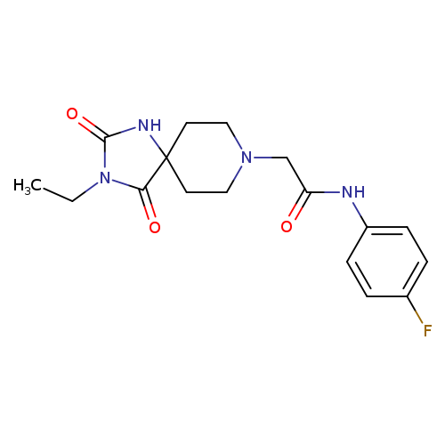 2-{3-ethyl-2,4-dioxo-1,3,8-triazaspiro[4.5]decan-8-yl}-N-(4-fluorophenyl)acetamide