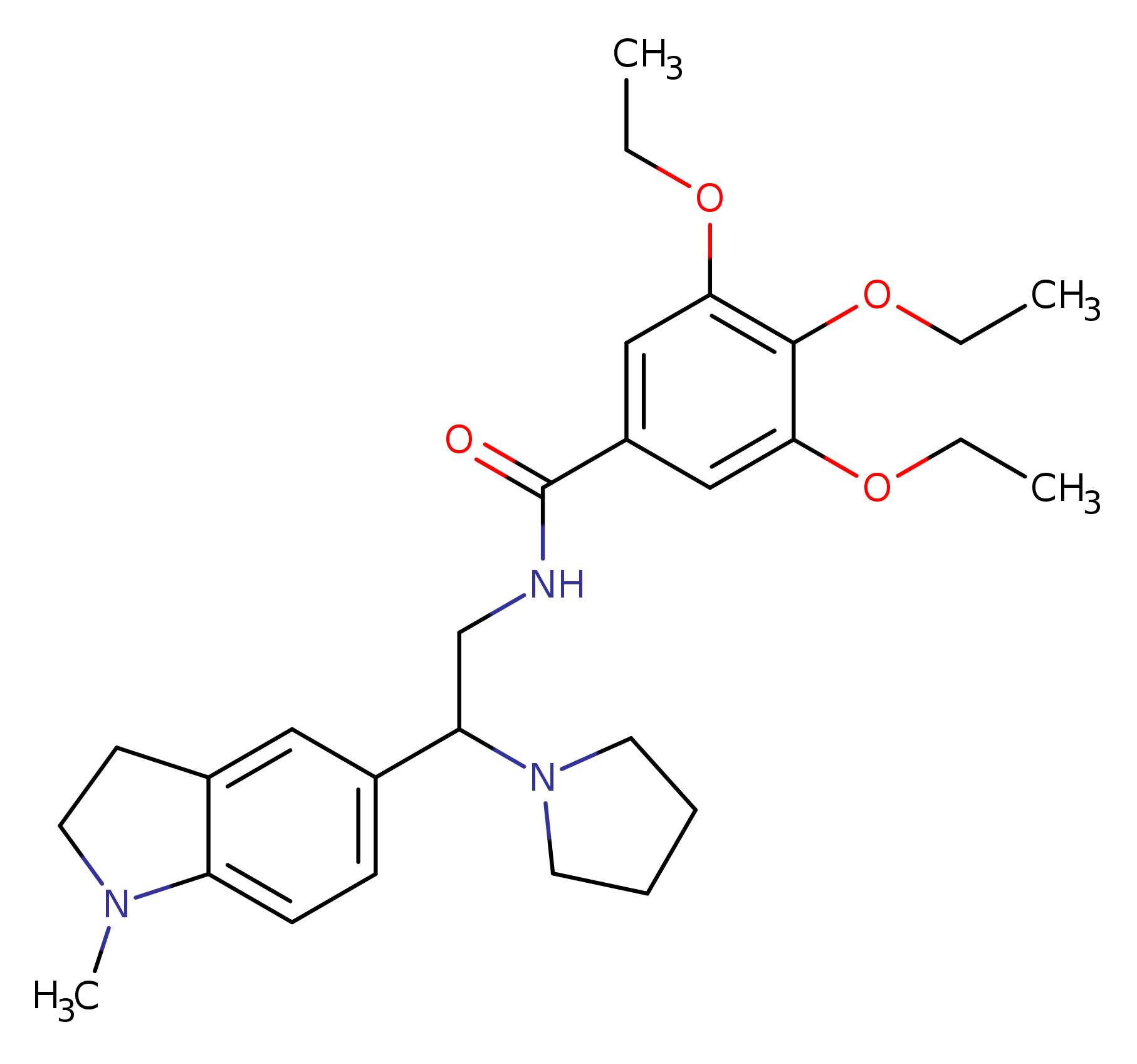 3,4,5-triethoxy-N-[2-(1-methyl-2,3-dihydro-1H-indol-5-yl)-2-(pyrrolidin-1-yl)ethyl]benzamide