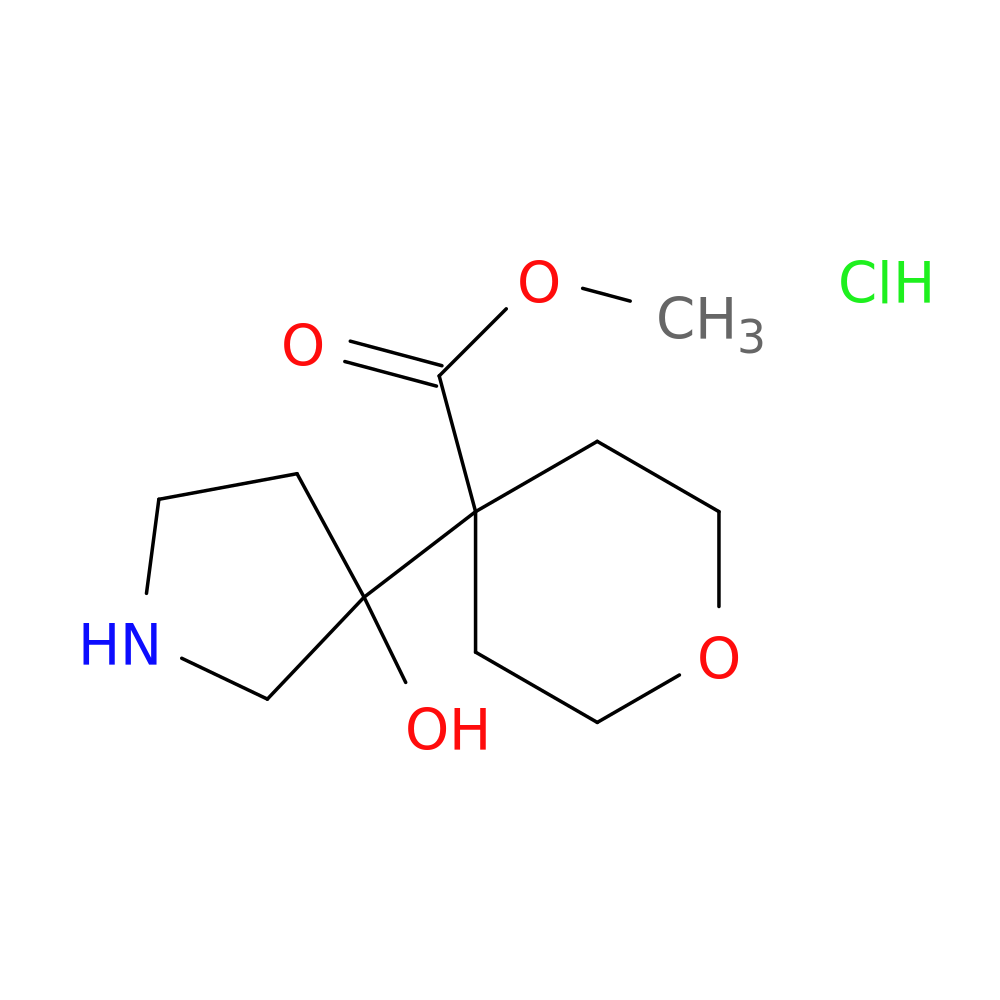methyl 4-(3-hydroxypyrrolidin-3-yl)oxane-4-carboxylate hydrochloride