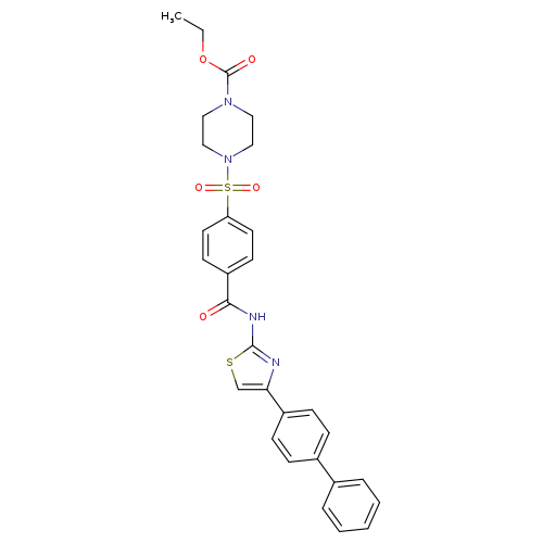 ethyl 4-{4-[(4-{[1,1'-biphenyl]-4-yl}-1,3-thiazol-2-yl)carbamoyl]benzenesulfonyl}piperazine-1-carboxylate