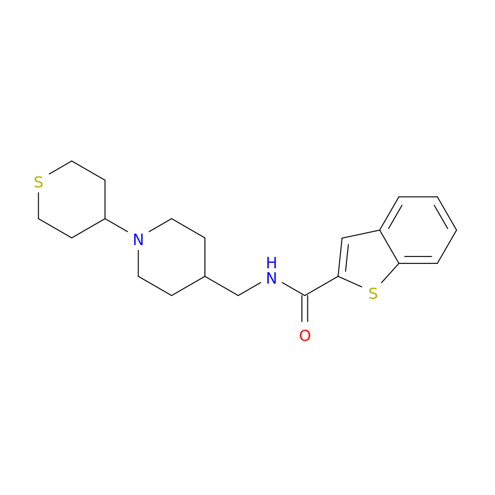 N-{[1-(thian-4-yl)piperidin-4-yl]methyl}-1-benzothiophene-2-carboxamide