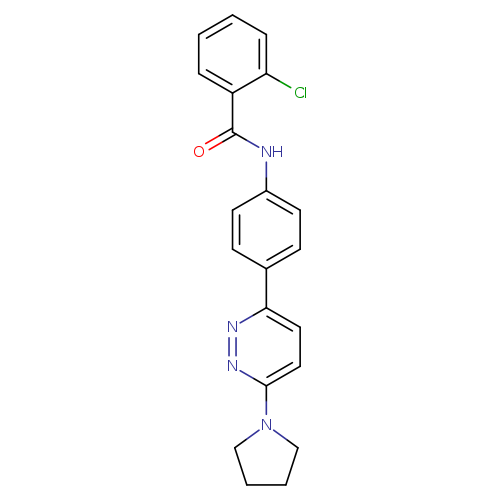 2-chloro-N-{4-[6-(pyrrolidin-1-yl)pyridazin-3-yl]phenyl}benzamide