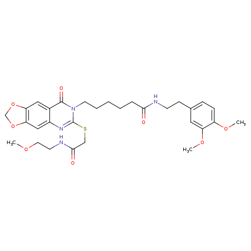 N-[2-(3,4-dimethoxyphenyl)ethyl]-6-[6-({[(2-methoxyethyl)carbamoyl]methyl}sulfanyl)-8-oxo-2H,7H,8H-[1,3]dioxolo[4,5-g]quinazolin-7-yl]hexanamide