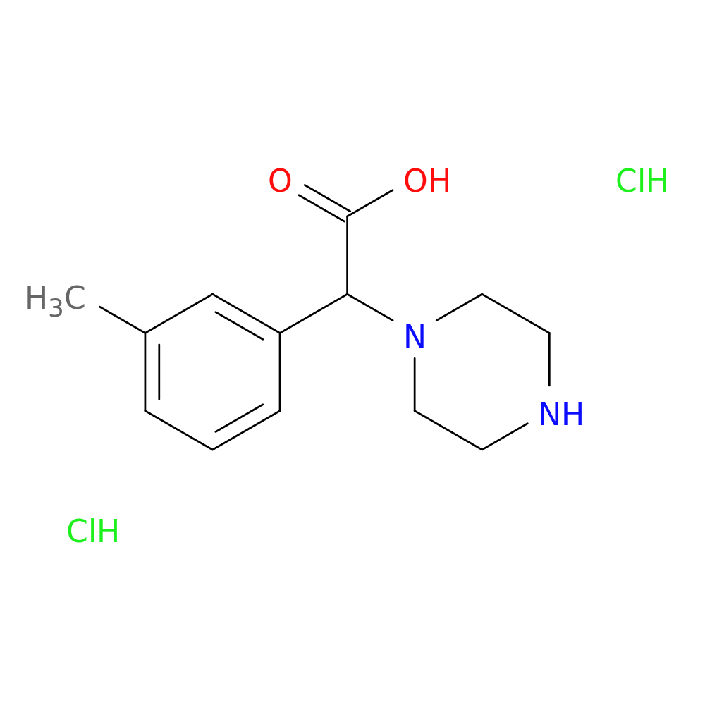 2-(3-methylphenyl)-2-(piperazin-1-yl)acetic acid dihydrochloride