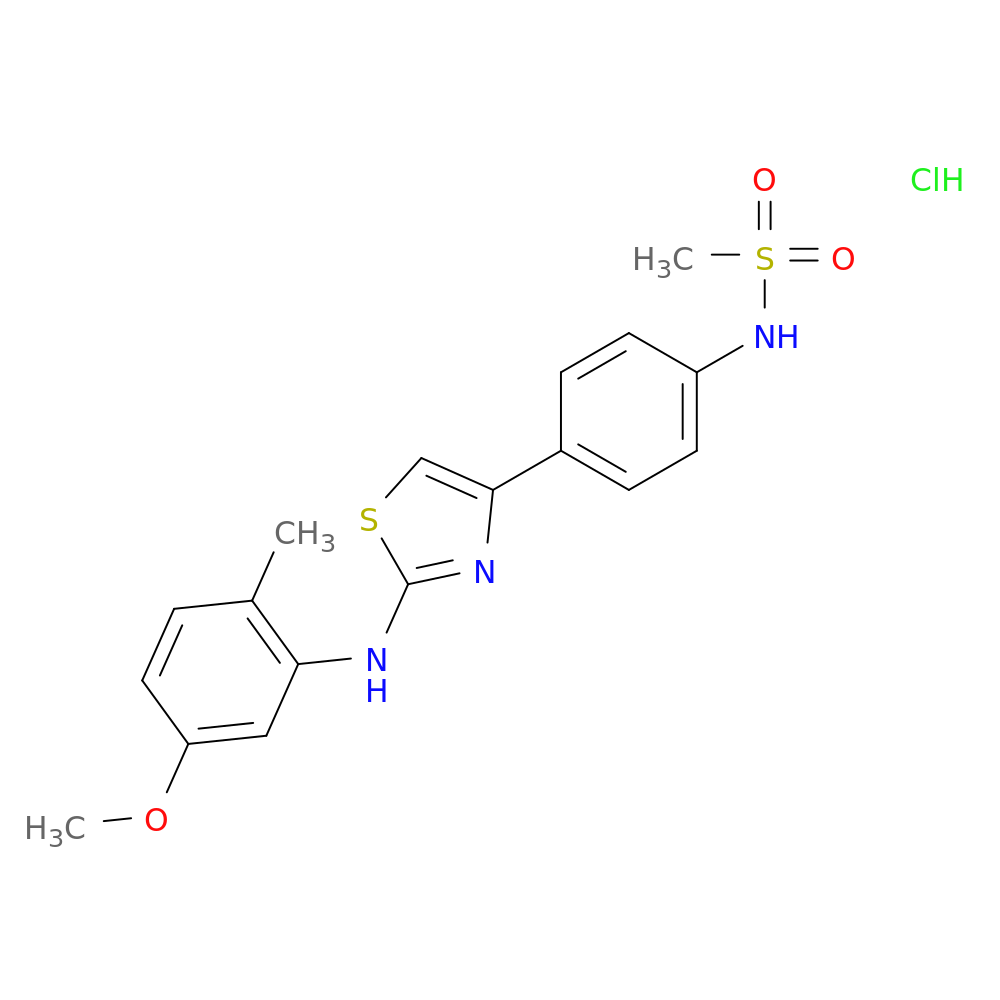 N-(4-{2-[(5-methoxy-2-methylphenyl)amino]-1,3-thiazol-4-yl}phenyl)methanesulfonamide hydrochloride