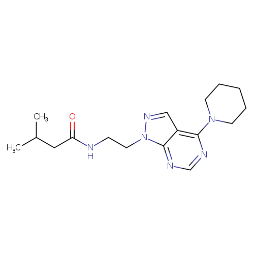 3-methyl-N-{2-[4-(piperidin-1-yl)-1H-pyrazolo[3,4-d]pyrimidin-1-yl]ethyl}butanamide