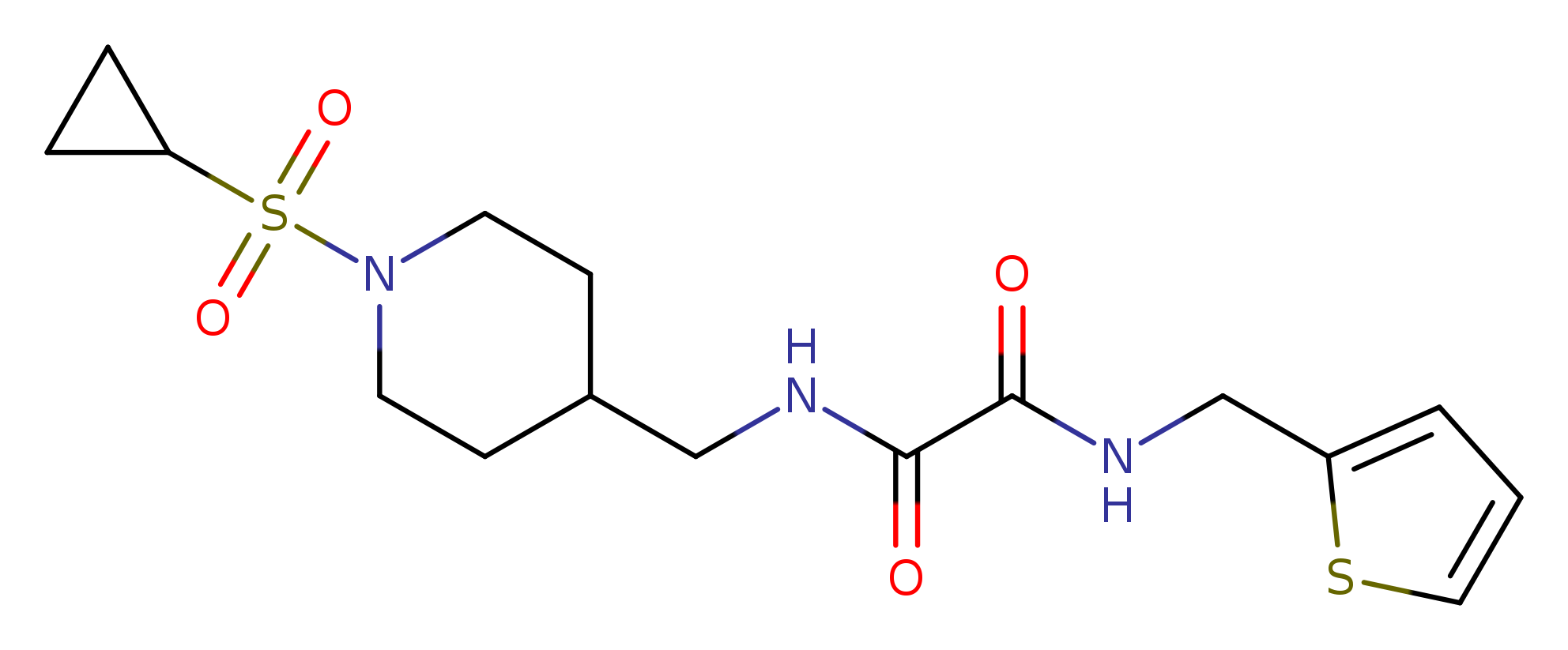 N'-{[1-(cyclopropanesulfonyl)piperidin-4-yl]methyl}-N-[(thiophen-2-yl)methyl]ethanediamide
