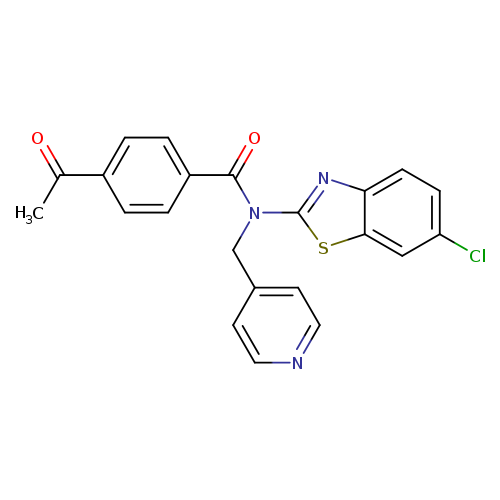 4-acetyl-N-(6-chloro-1,3-benzothiazol-2-yl)-N-[(pyridin-4-yl)methyl]benzamide
