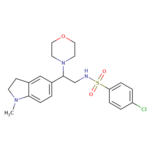 4-chloro-N-[2-(1-methyl-2,3-dihydro-1H-indol-5-yl)-2-(morpholin-4-yl)ethyl]benzene-1-sulfonamide
