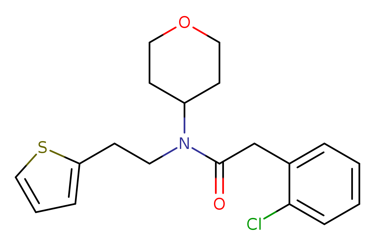2-(2-chlorophenyl)-N-(oxan-4-yl)-N-[2-(thiophen-2-yl)ethyl]acetamide