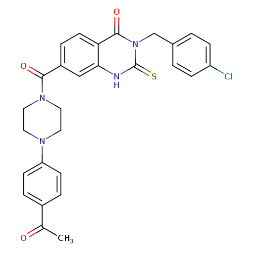 7-[4-(4-acetylphenyl)piperazine-1-carbonyl]-3-[(4-chlorophenyl)methyl]-2-sulfanylidene-1,2,3,4-tetrahydroquinazolin-4-one