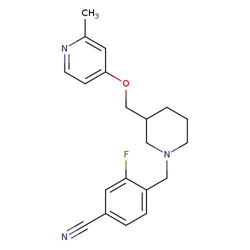 3-fluoro-4-[(3-{[(2-methylpyridin-4-yl)oxy]methyl}piperidin-1-yl)methyl]benzonitrile