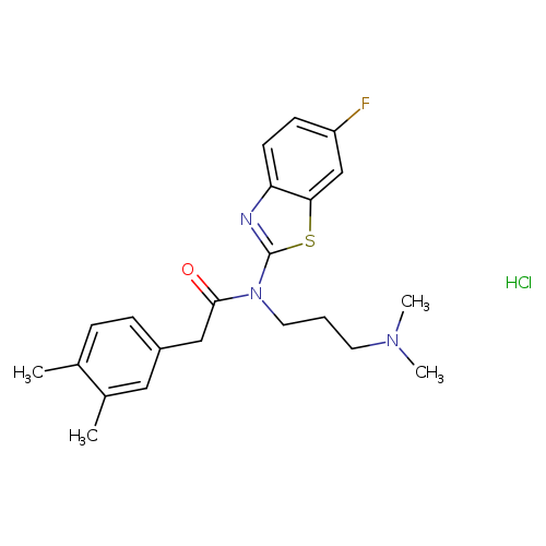 N-[3-(dimethylamino)propyl]-2-(3,4-dimethylphenyl)-N-(6-fluoro-1,3-benzothiazol-2-yl)acetamide hydrochloride